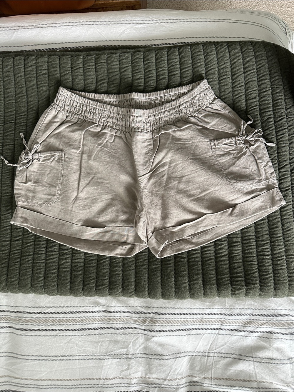 Calypso St. Barth Stone High-Waist Drawstring Tie Shorts